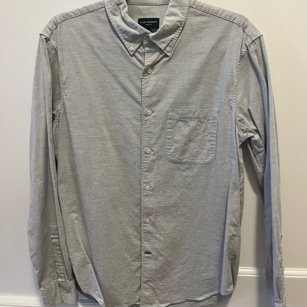 Club Monaco Gray Slim Fit button down